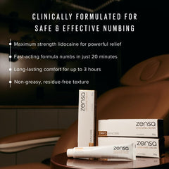 Texture of water-based, non-greasy Zensa Numbing Cream