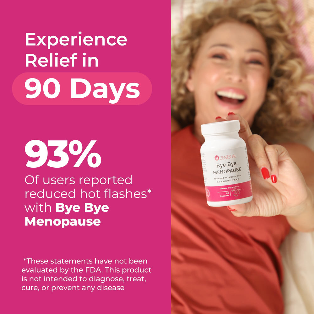 ZENZSUAL vegan estrogen-free formula highlights clean menopause option.