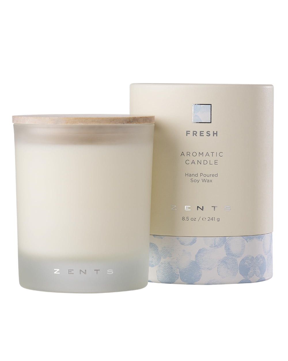 Zents large jar candle with Linden Blossom scent enhances living spaces.