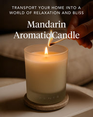 Close-up of Zents single wick burning to brighten your living room.