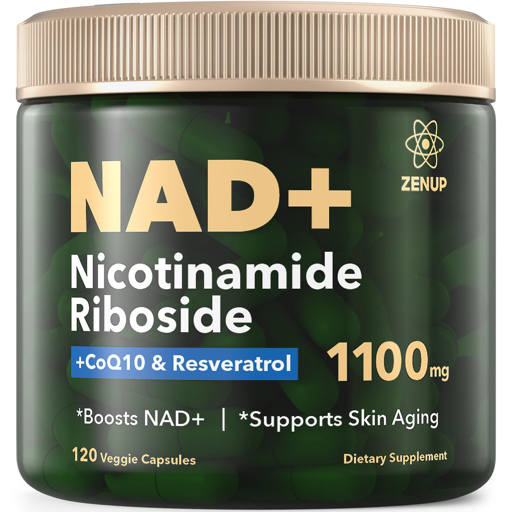 ZenUP NAD+ bottle front with branding, ready for daily energy support