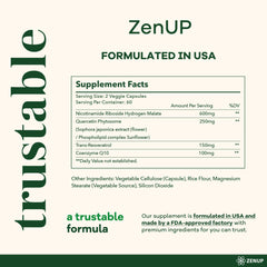 ZenUP NAD+ bottle on desk suggesting a ready-to-use daily routine