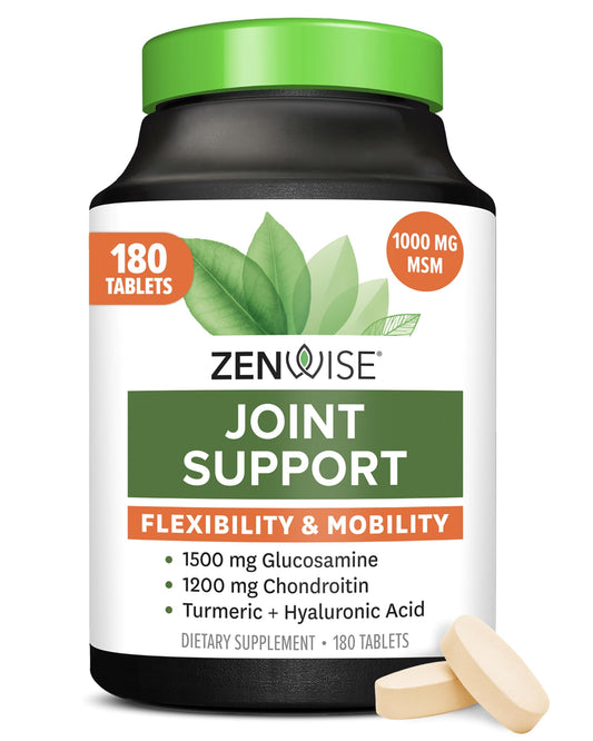 Zenwise Health Joint Support bottle displaying key ingredients for mobility
