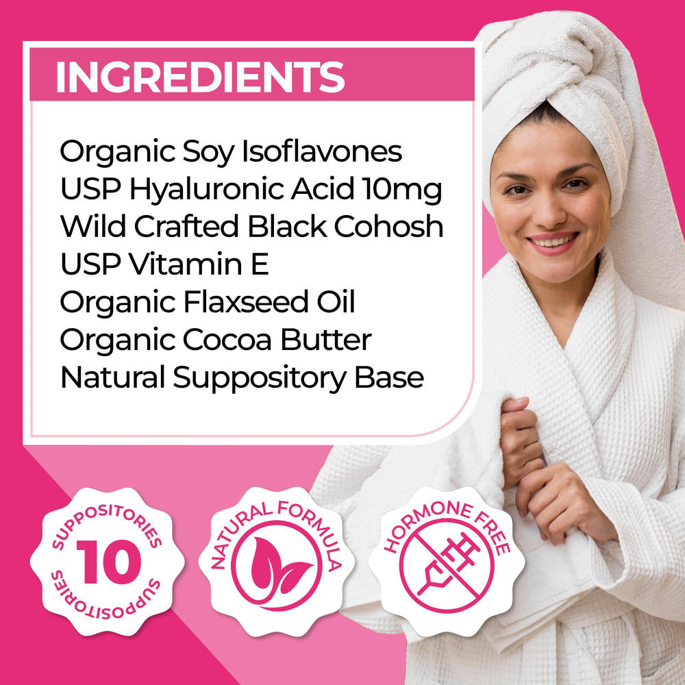 ZENZSUAL Renova Ovulos flaxseed oil and cocoa butter nourish delicate tissue.