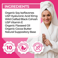 ZENZSUAL Renova Ovulos flaxseed oil and cocoa butter nourish delicate tissue.
