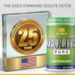 Zeo Health Zeolite Pure packaging box displayed on a shelf