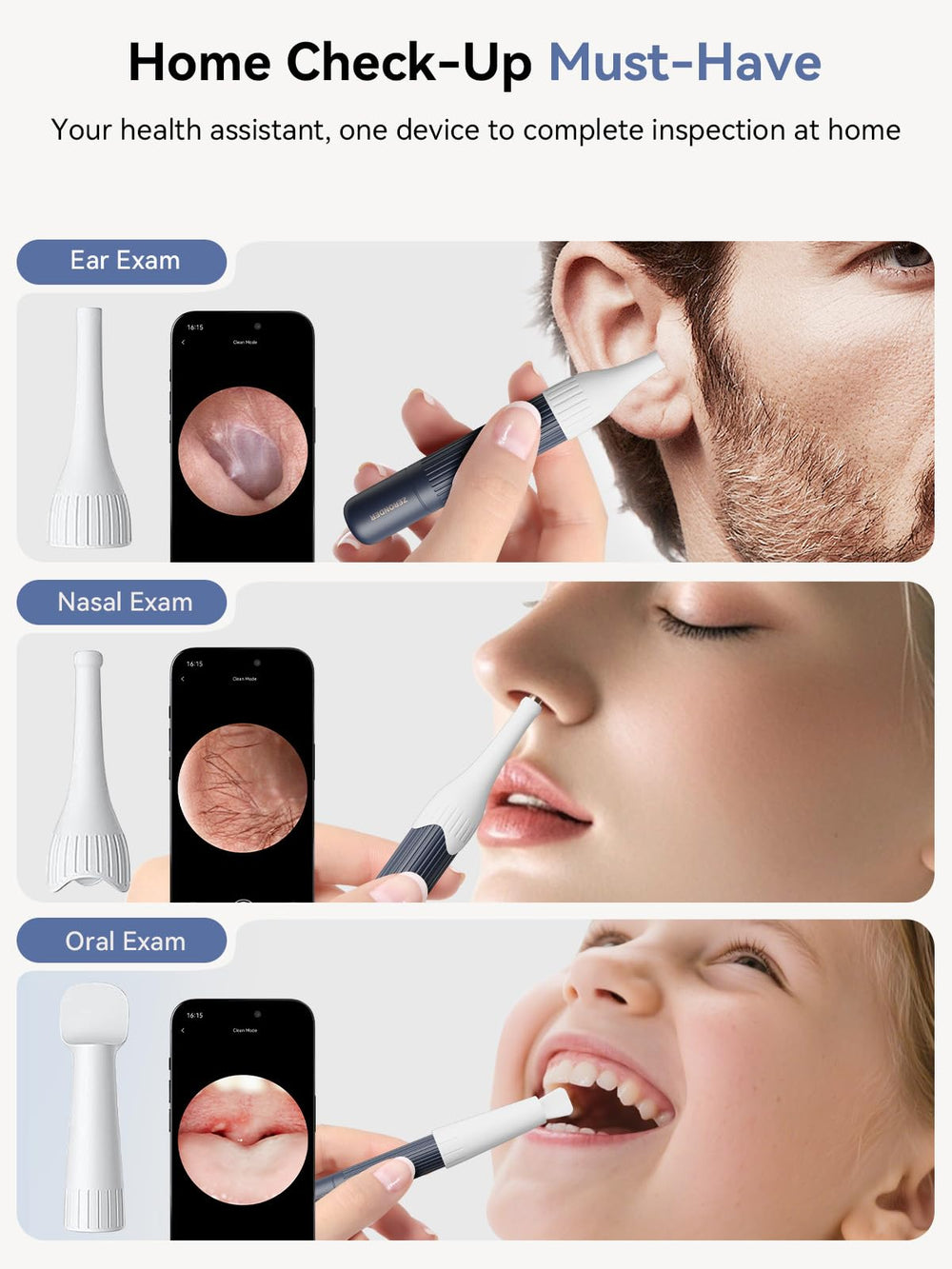 ZERONDER I35R home-use endoscope stores images for doctor review.