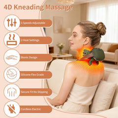 ZESTEFY neck massager showing dual heat settings delivering soothing warmth.