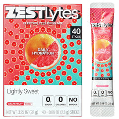 ZestLytes grapefruit hydration packets for sugar-free daily hydration.
