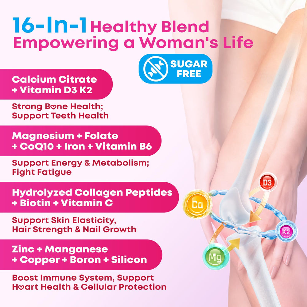 Zetelixia calcium gummies women bottle label showing calcium and vitamins