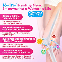 Zetelixia calcium gummies women bottle label showing calcium and vitamins