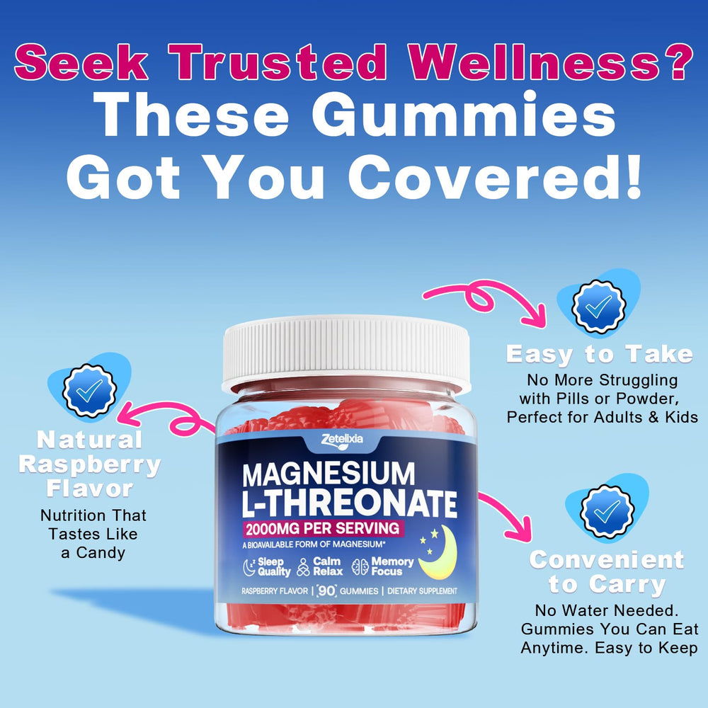 Zetelixia Mg Threonate Gummies safe-label illustrates GMP-certified quality and purity.