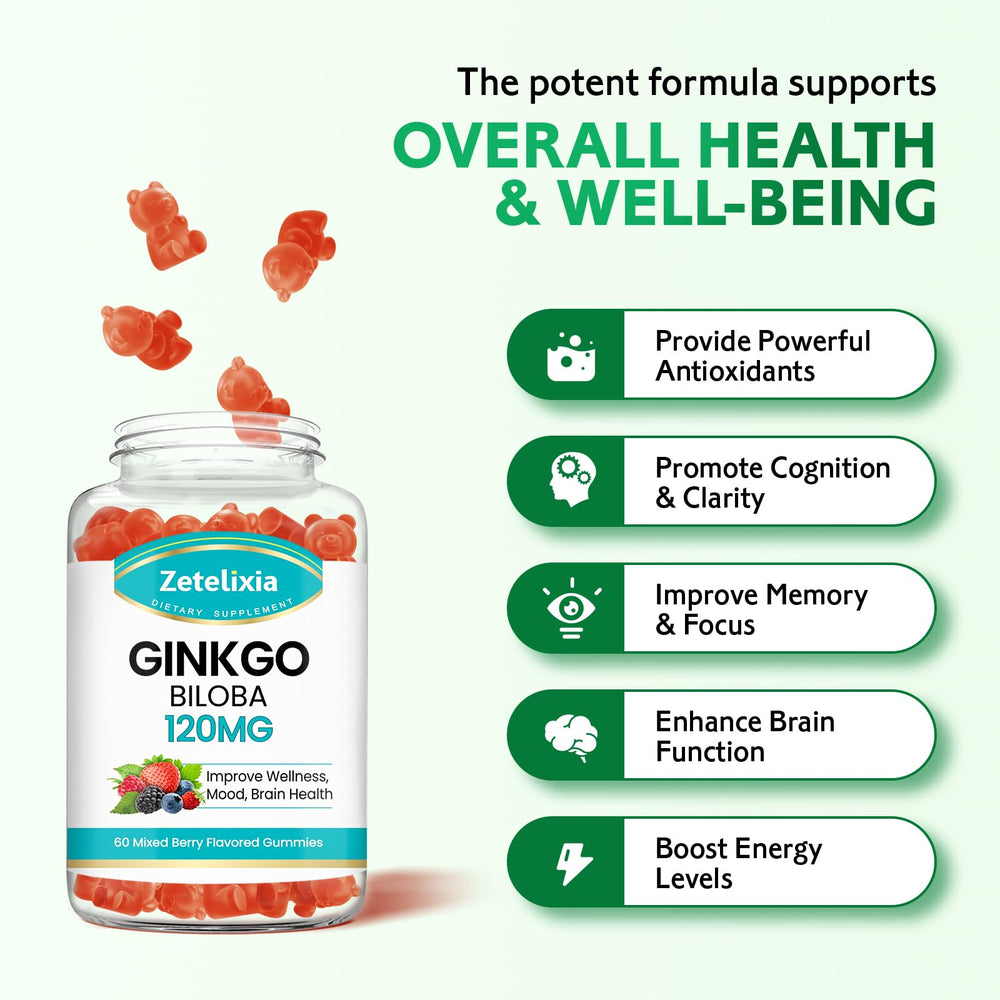 Zetelixia serving with two gummies per serving for cognitive focus