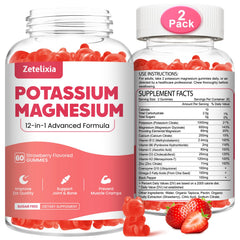Zetelixia two-pack gummies bottle showing product for muscle and heart support