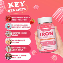 Zetelixia vegan iron gummies label shows vitamin C and B complex