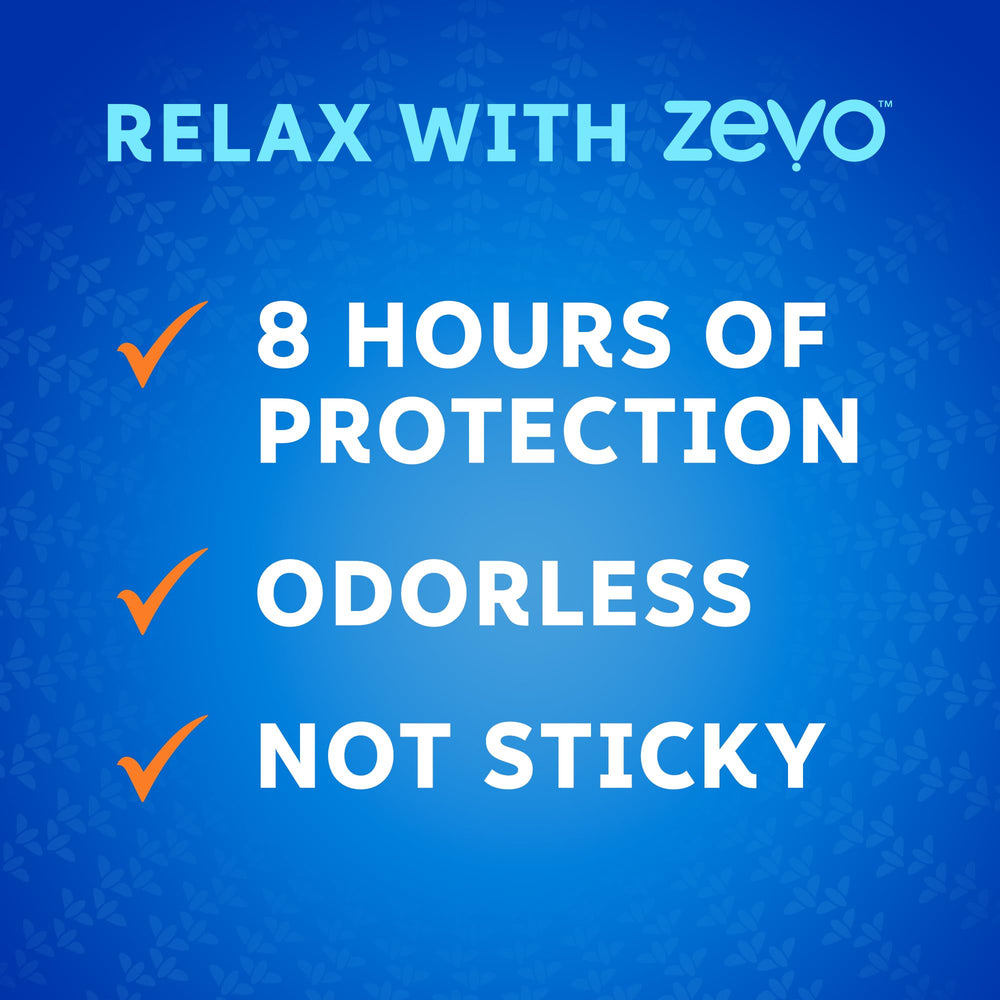 Zevo On-Body odorless formula keeps skin comfortable during outdoor activities.