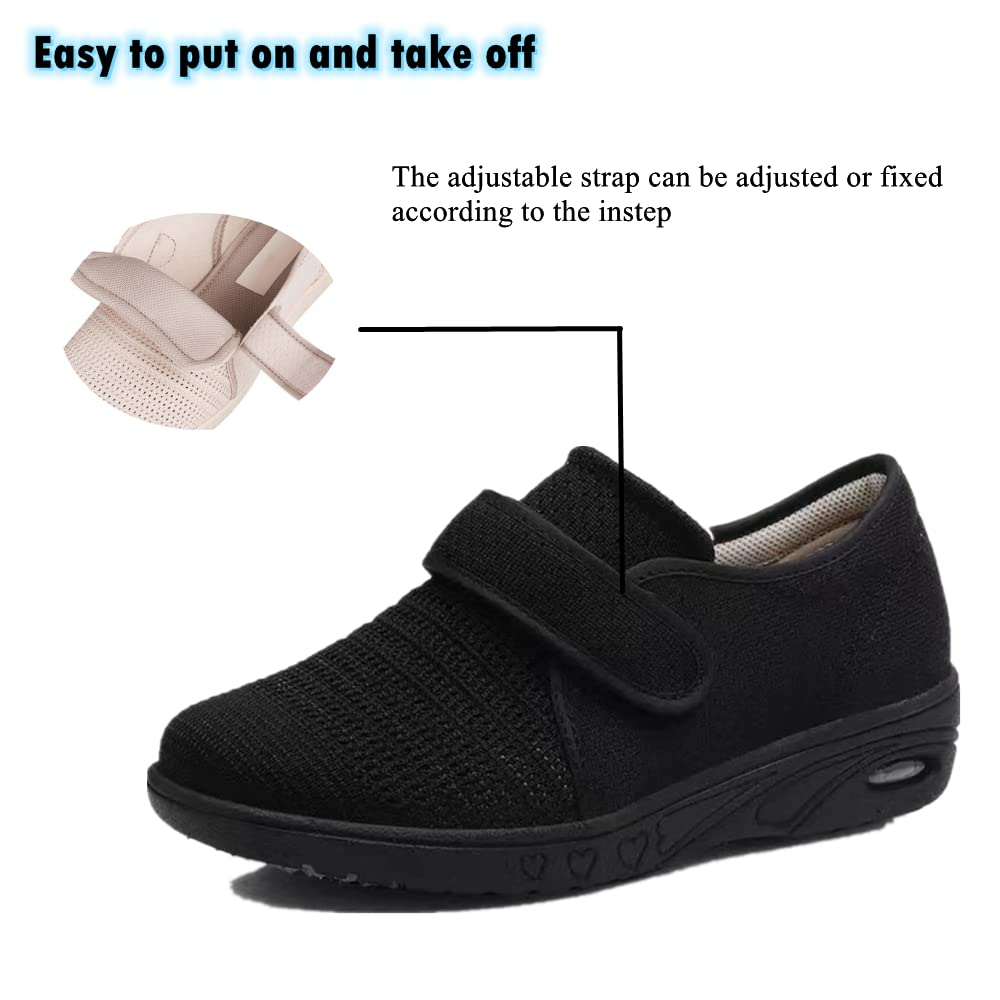 ZGDG diabetic shoes wide width with non-slip outsole for secure steps