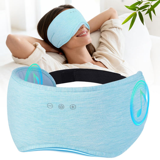 ZHENYEMEI deep sleep mask with Bluetooth headphones for immersive listening in darkness.
