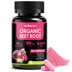 Zhibenon beet root capsules bottle promotes convenient daily intake for steady energy.