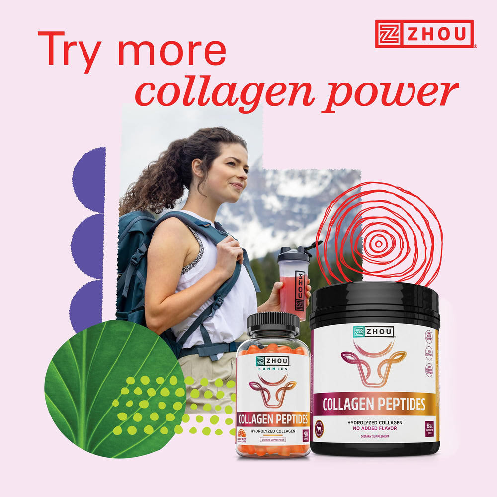 Zhou Collagen Peptides stirred into coffee for a subtle lift