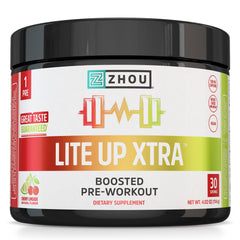 ZHOU Lite Up Xtra cherry limeade bottle pour supports clean energy during workouts