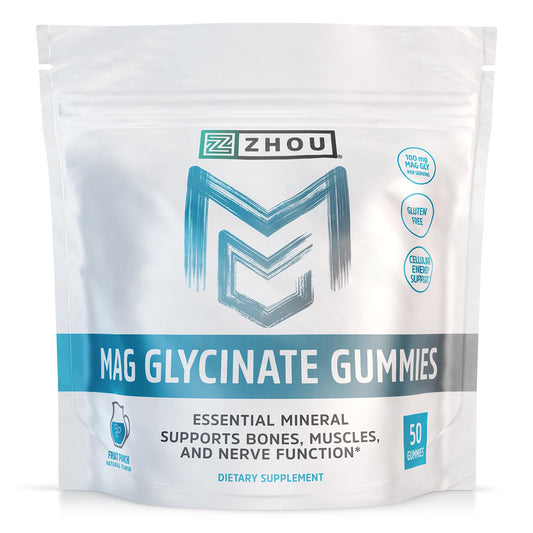 Zhou Mag Gly Gummies bottle close-up for daily mineral support