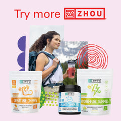 Zhou N.O. Pro daily-use scene with weights suggesting pre-workout energy