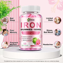 ZHPHK Iron Gummies bottle with GMP cert implies quality you can trust