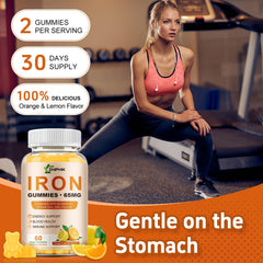 ZHPHK iron gummies serving size and dosage guidance label