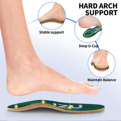 ZHZU cork insoles with arch support for flat feet.