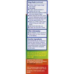 Zicam nasal spray bottle in use with two pumps per nostril
