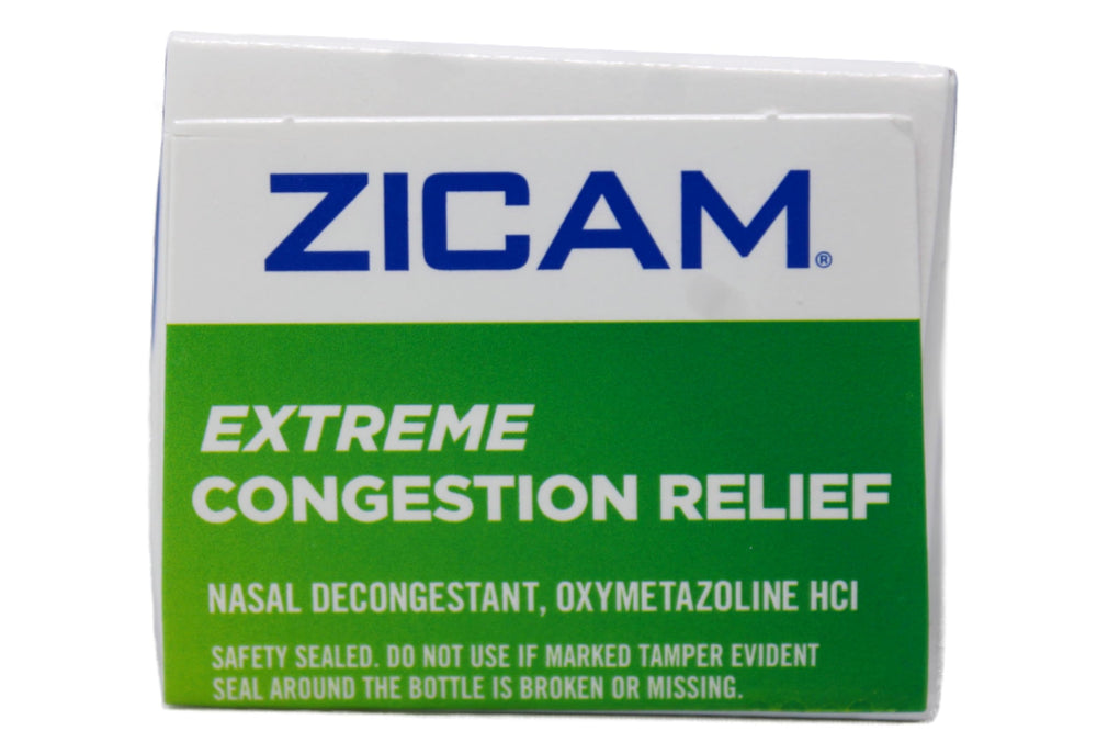 Zicam Extreme Congestion Relief packaging front view for fast access