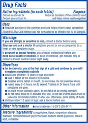 Zicam Ultra Cold Remedy RapidMelts orange cream melting fast for easy use.