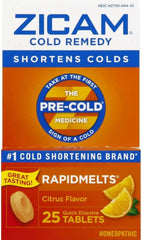Zicam RapidMelts Citrus front box shows portable cold relief on the go