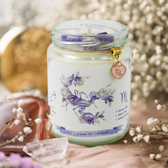 Zincge Scorpio crystal candle glow in a serene ambiance