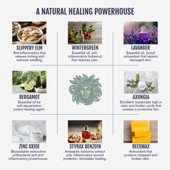 Zincuta Healing Ointment ingredients scan showing beeswax and essential oils.