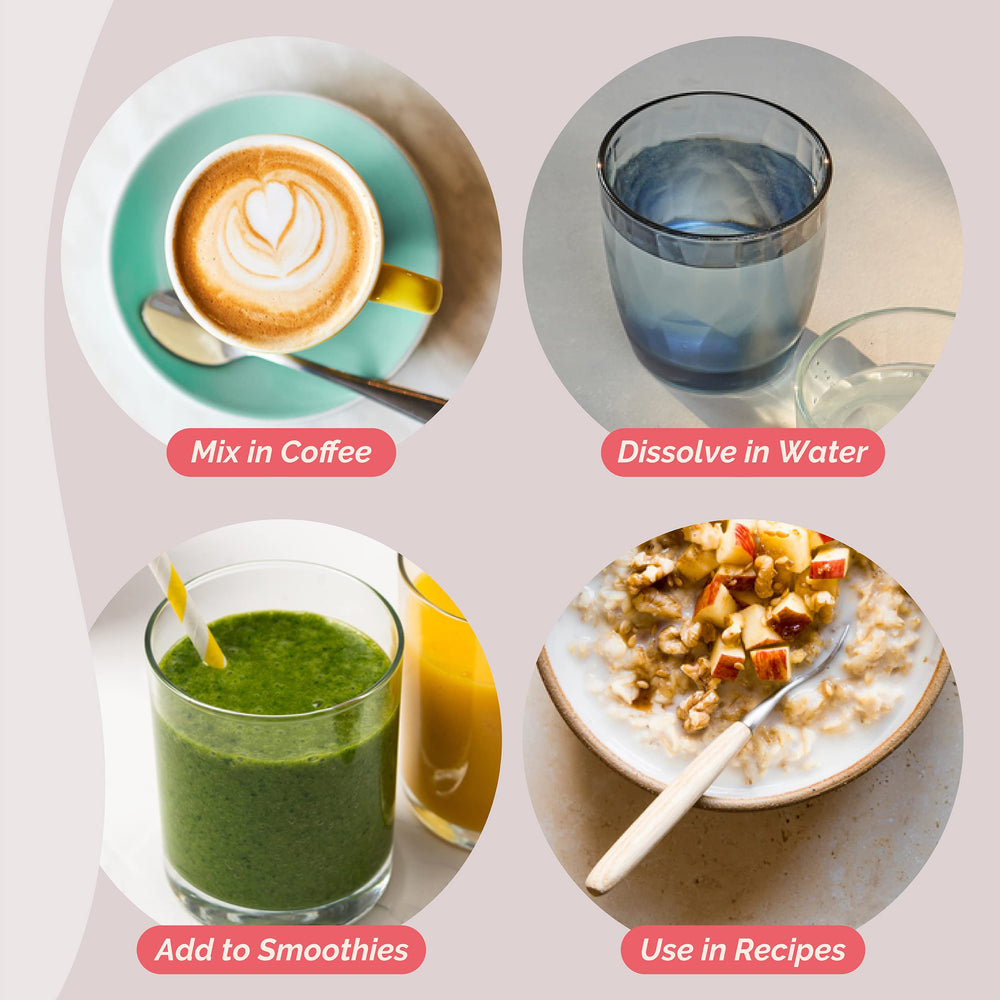 Zint Collagen dissolving in water for easy beverage mix.