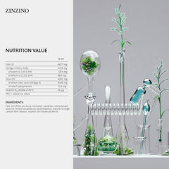 Zinzino BalanceOil+ pouring into glass showing olive oil blend.