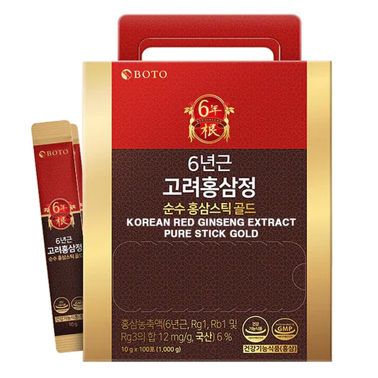 ZIOSTAND BOTO6 red ginseng stick with gold packaging for daily vitality on the go.