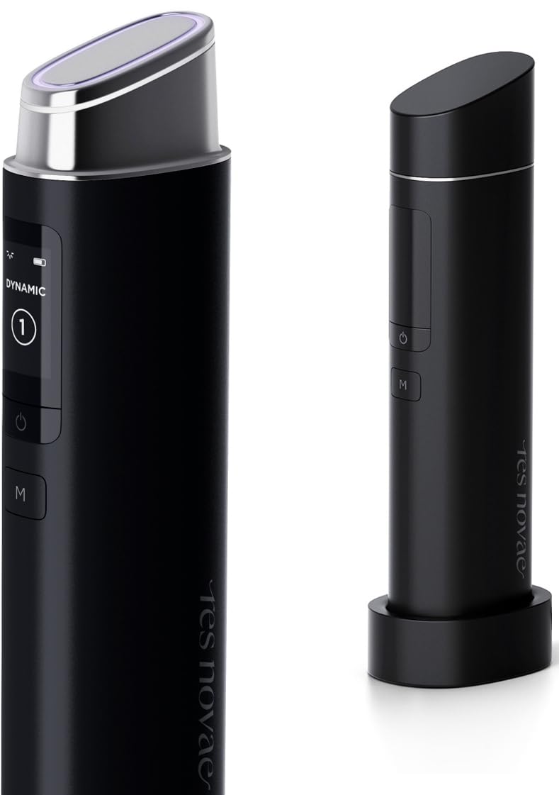 ZIOSTAND Resnovae Core Impact Beauty Massager held in hand for precise at-home facial massage.