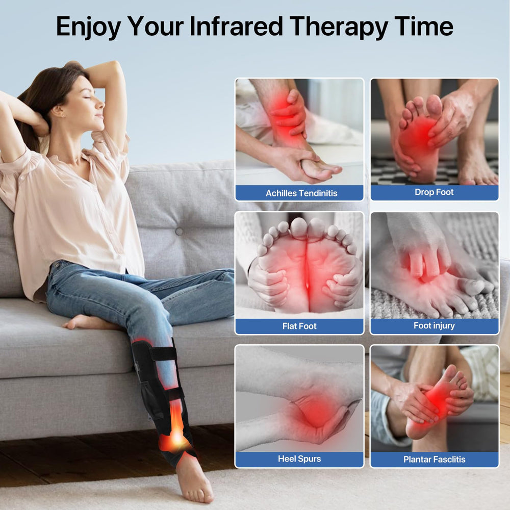 ZIROCTD foot pad worn on the leg during use demonstrates easy at-home therapy