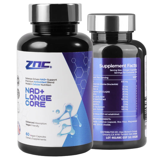 ZNC 10-in-1 NAD+ bottle with liposomal formula for enhanced energy support