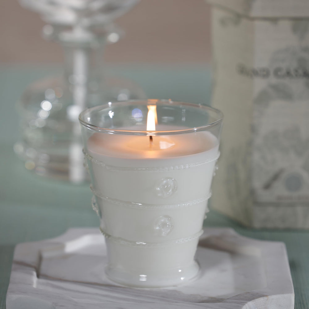 Gift-ready botanical box for the Zodax Grand Casablanca candle trio.