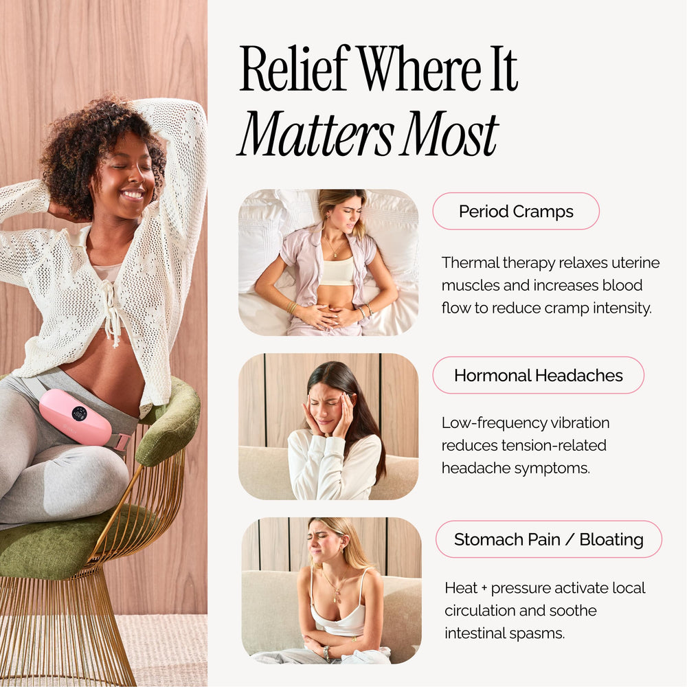 Zolly cordless heating pad in use delivers heat and massage during daily activities