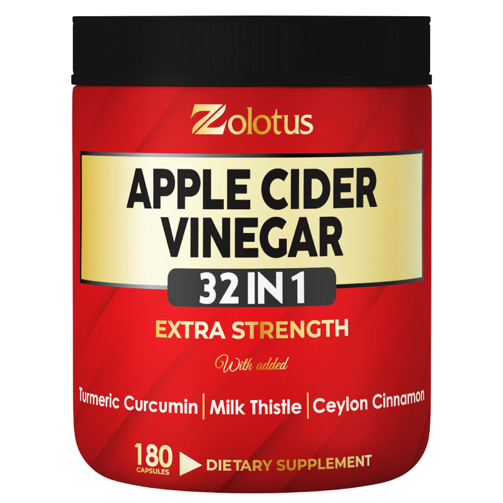 Zolotus 32in1 ACV capsules bottle close-up highlighting digestion support