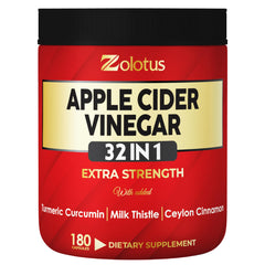Zolotus 32in1 ACV capsules bottle close-up highlighting digestion support