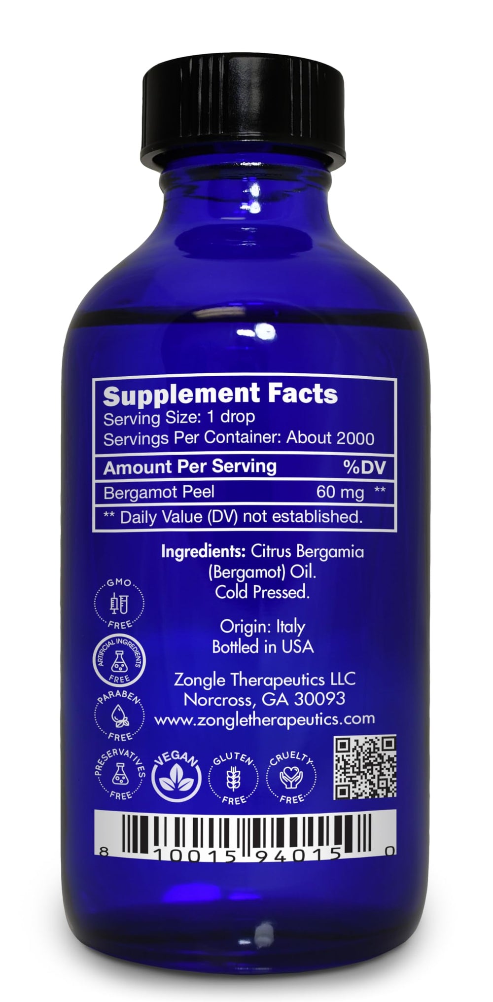 Zongle Therapeutics Bergamot Oil skincare application showing soothing aroma.
