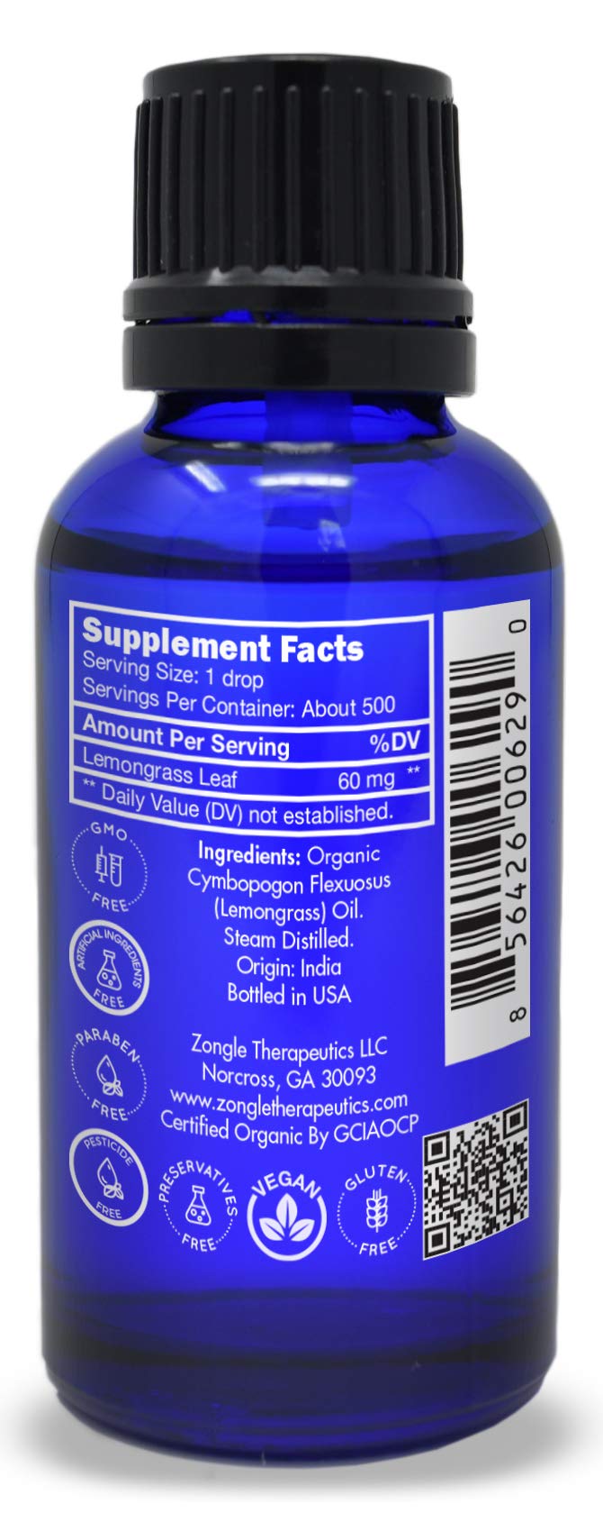 Zongle Therapeutics lemongrass oil applied to skin after dilution for gentle care.