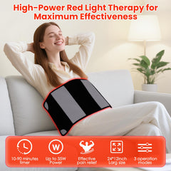 ZonGym red light therapy pad back view showing broad coverage and secure fit