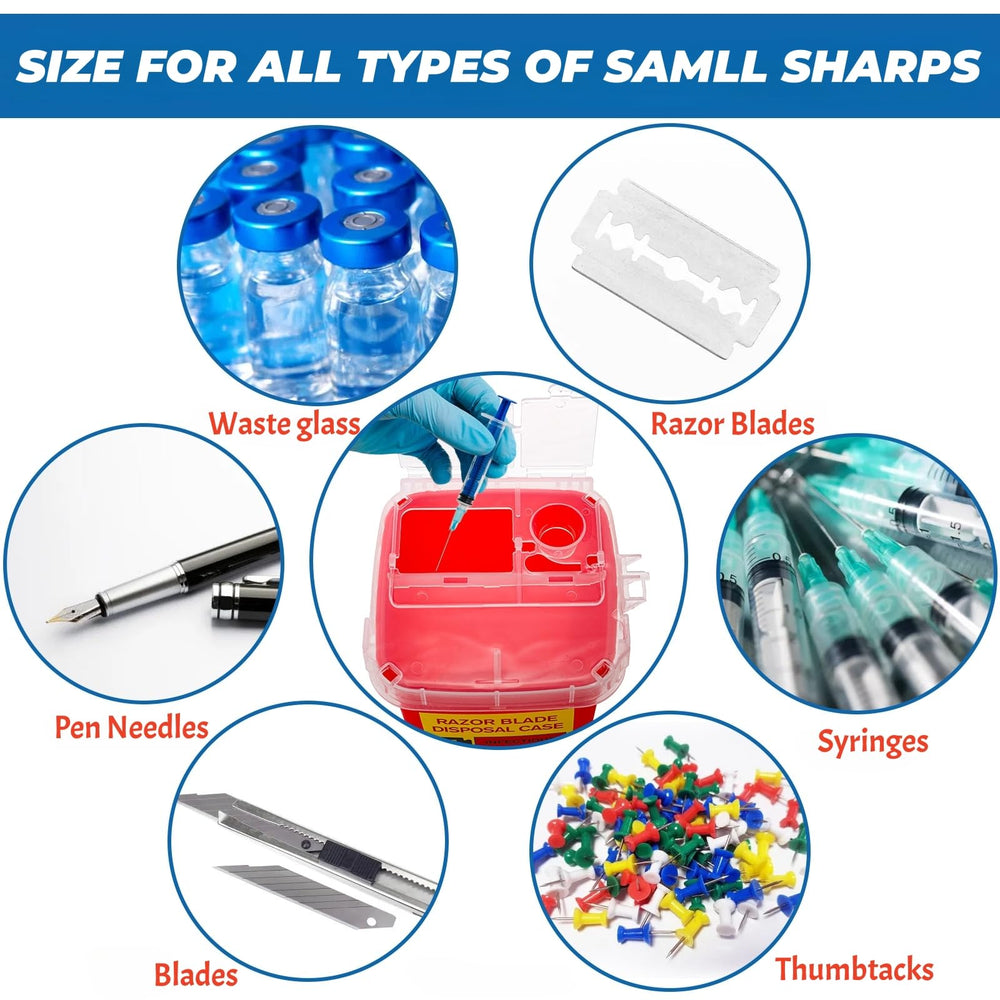 Built-in needle removal port on ZOOFOX sharps container